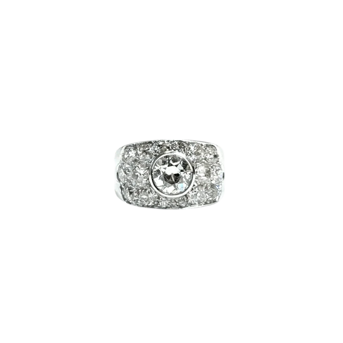 Bague Bandeau en or blanc et diamants