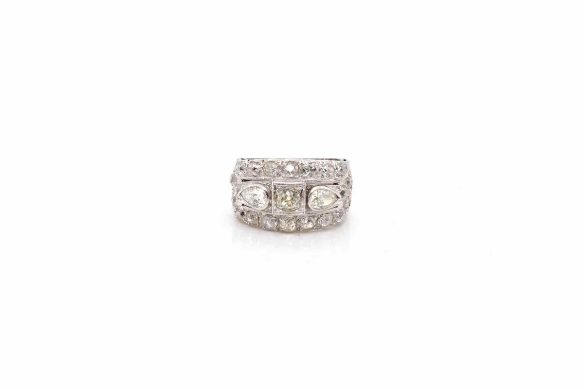 Bague bandeau diamants en or blanc - Image 3