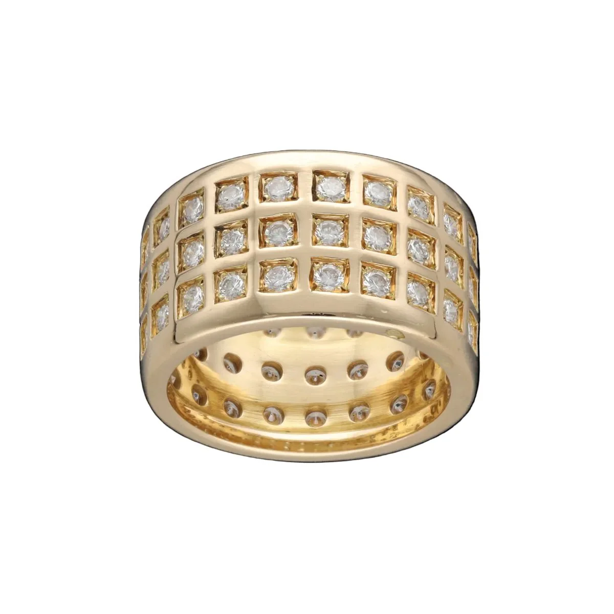 Bague Bandeau en or jaune et diamants