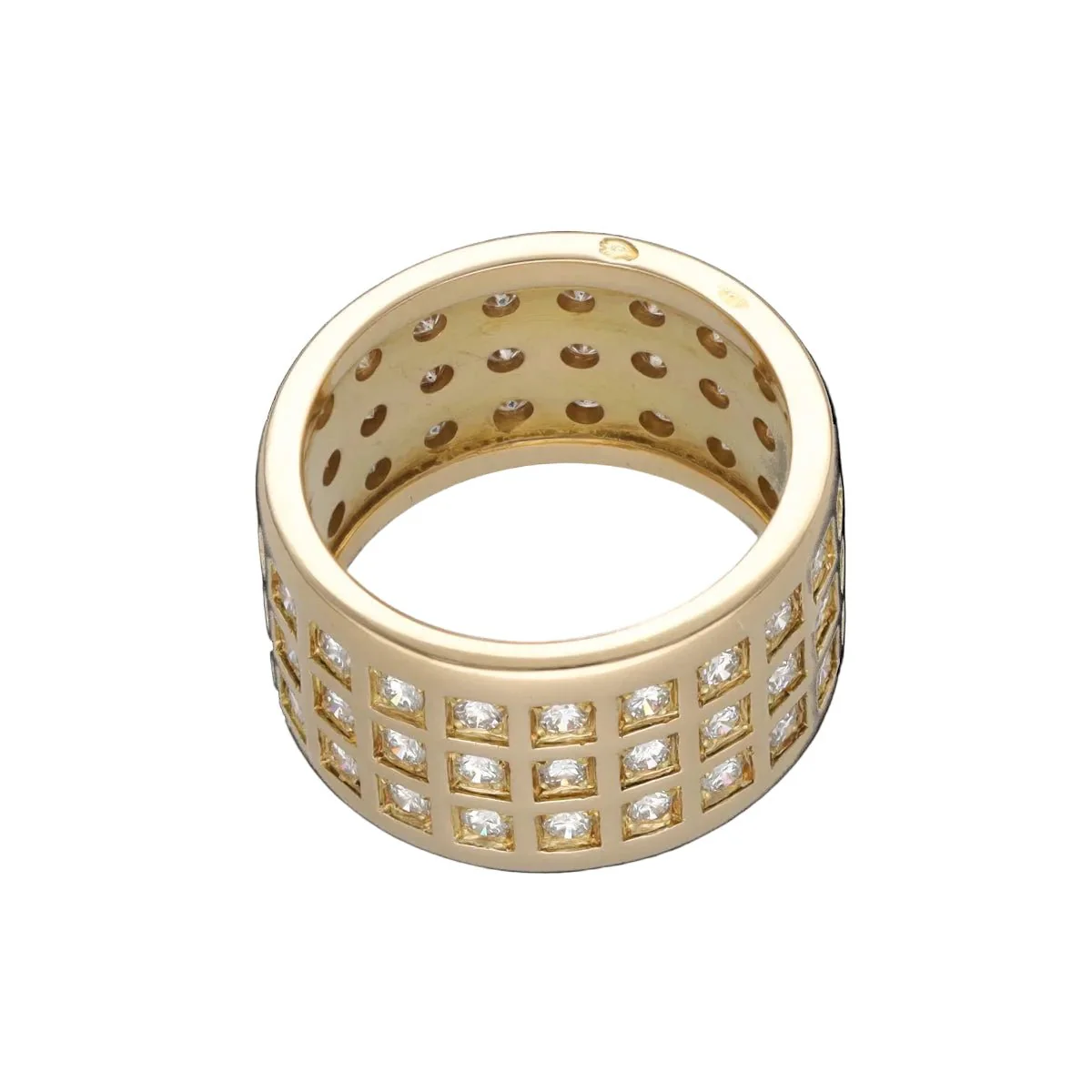 Bague Bandeau en or jaune et diamants - Image 2
