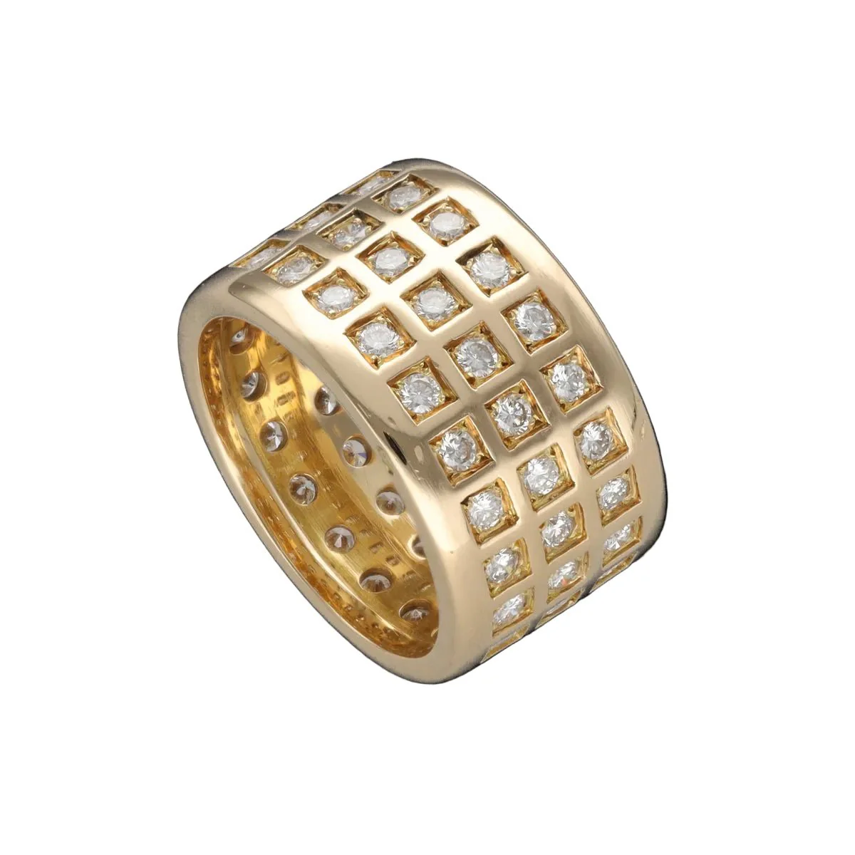 Bague Bandeau en or jaune et diamants - Image 3