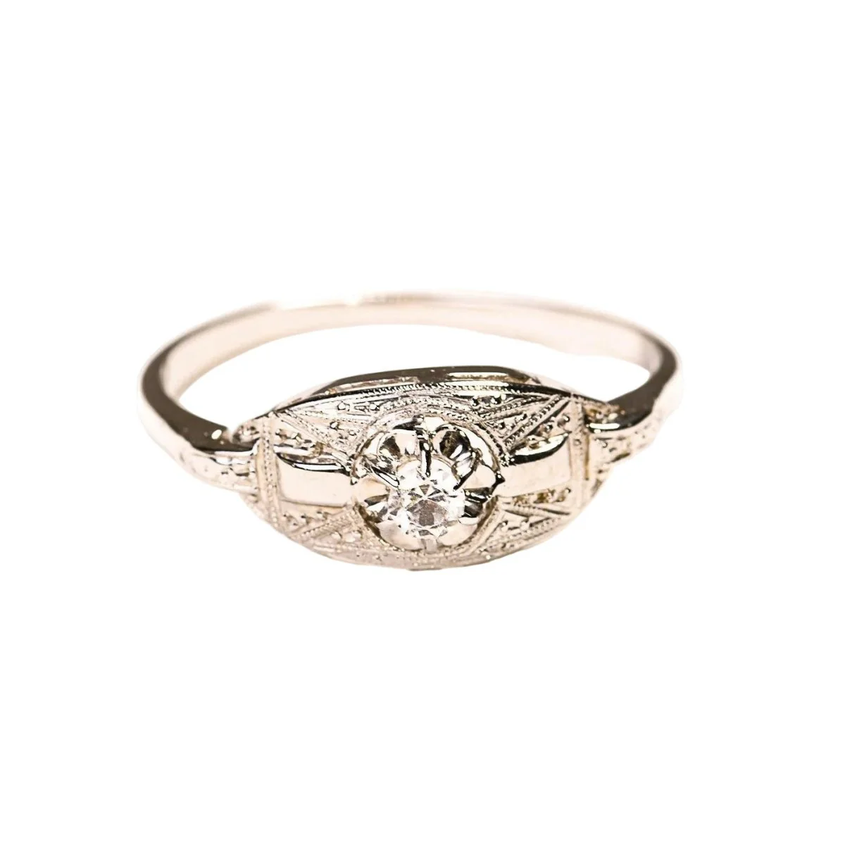 Bague Bandeau en or blanc et diamant