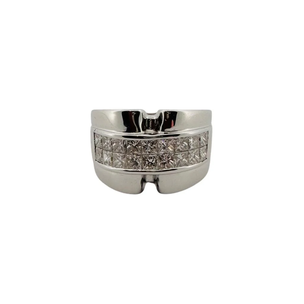Bague Bandeau en or blanc et diamants