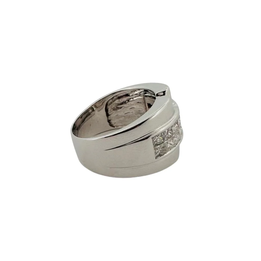 Bague Bandeau en or blanc et diamants - Image 3