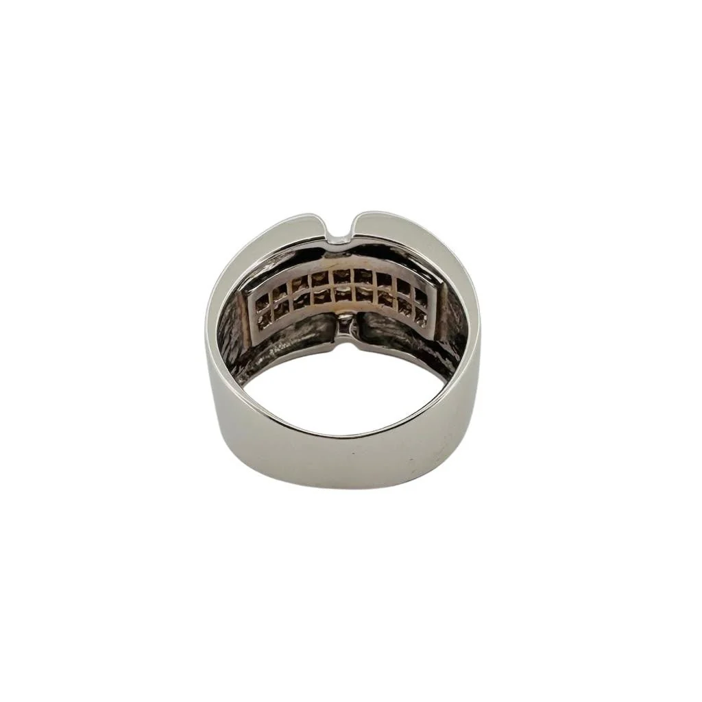 Bague Bandeau en or blanc et diamants - Image 4