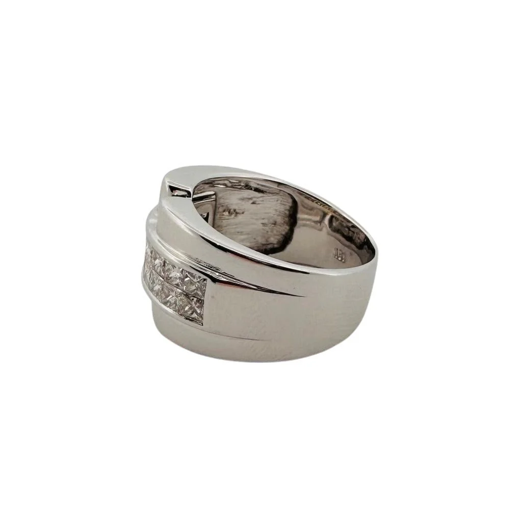 Bague Bandeau en or blanc et diamants - Image 5