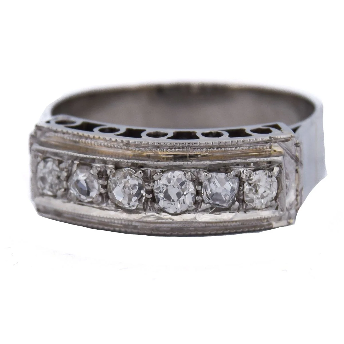 Bague Bandeau en or blanc et diamants