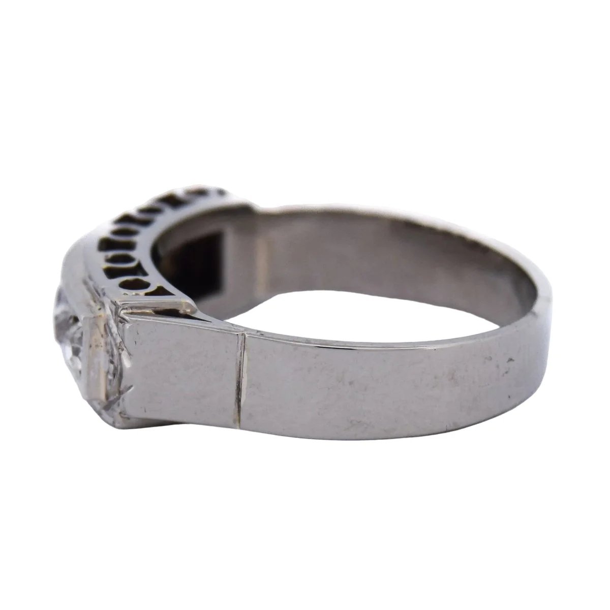 Bague Bandeau en or blanc et diamants - Image 4