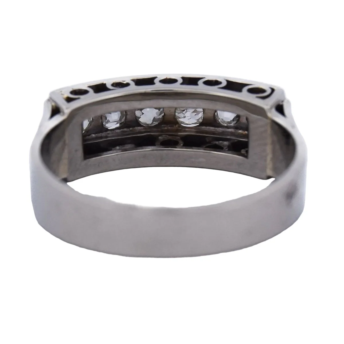 Bague Bandeau en or blanc et diamants - Image 5