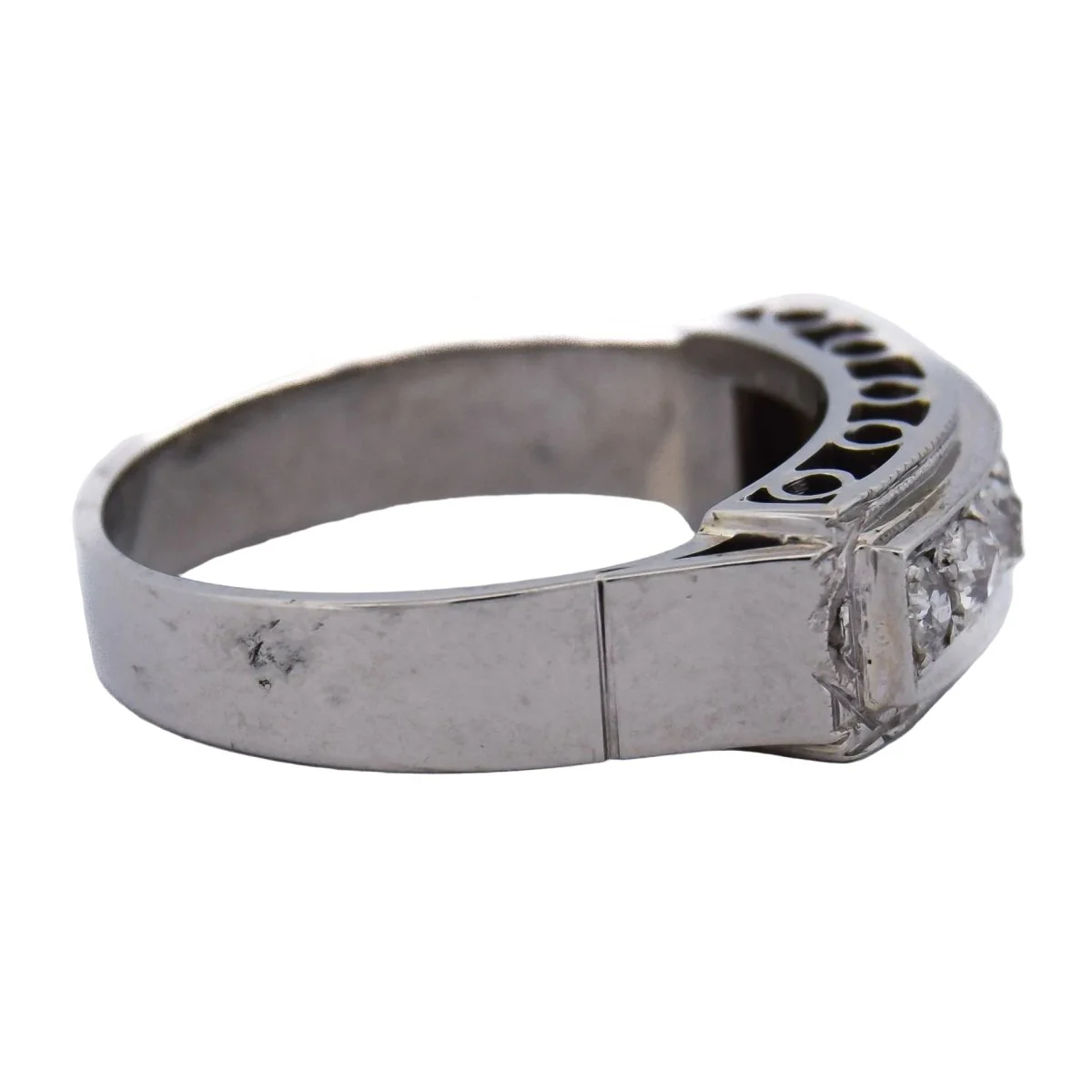 Bague Bandeau en or blanc et diamants - Image 6