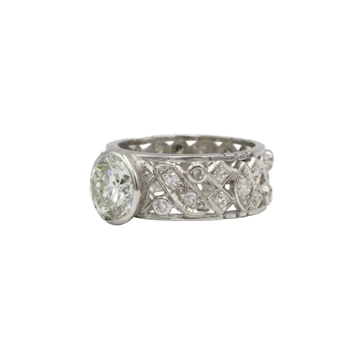 Bague Bandeau en or blanc et diamants - Image 3