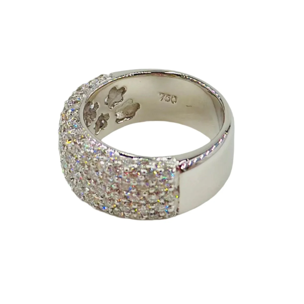 Bague Bandeau en or blanc et diamants - Image 2