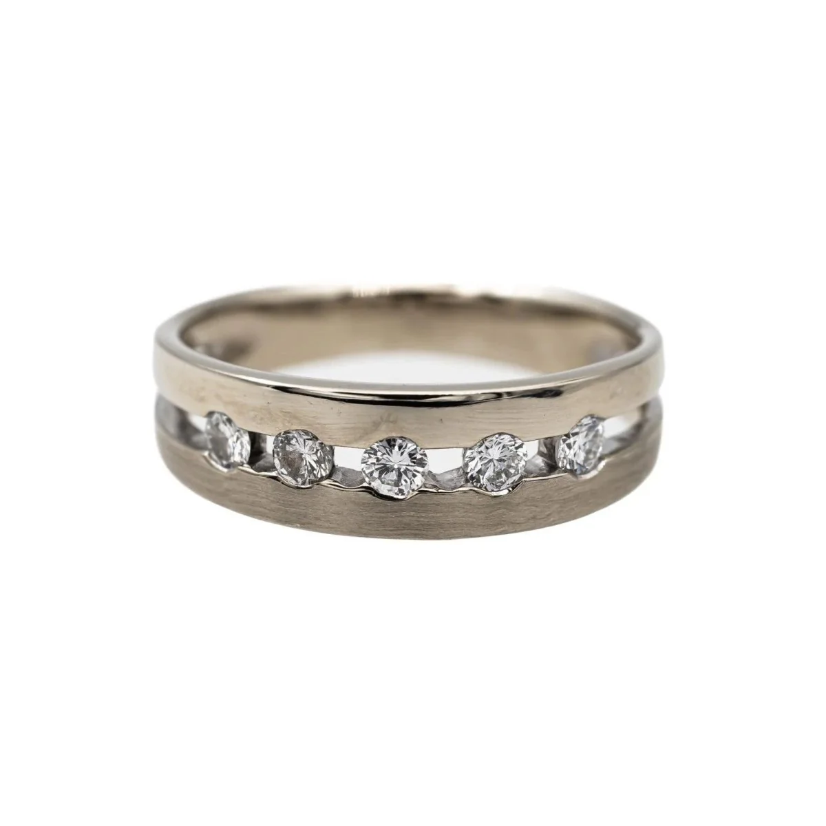 Bague Bandeau en or blanc et diamants