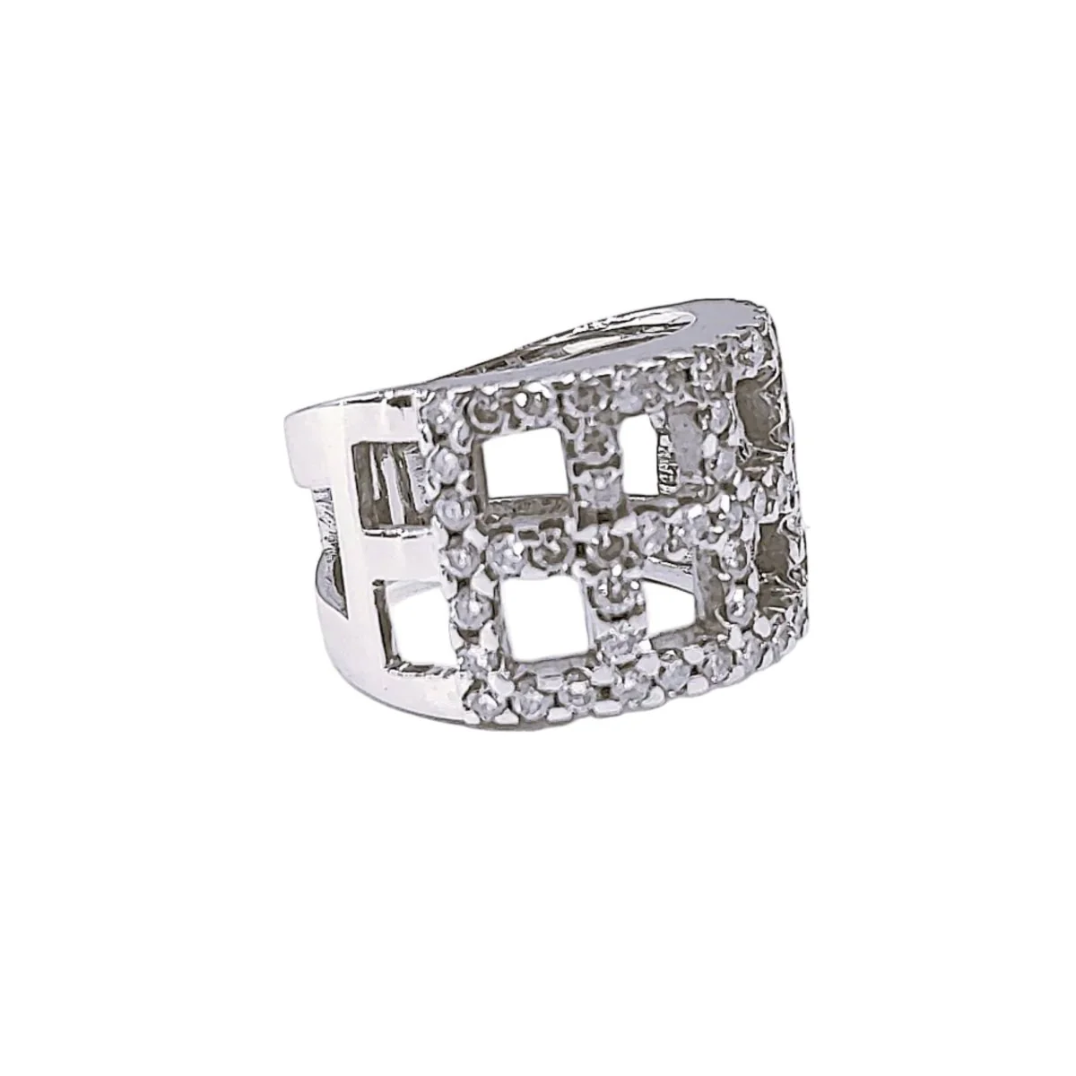 Bague Bandeau en or blanc et diamants - Image 10