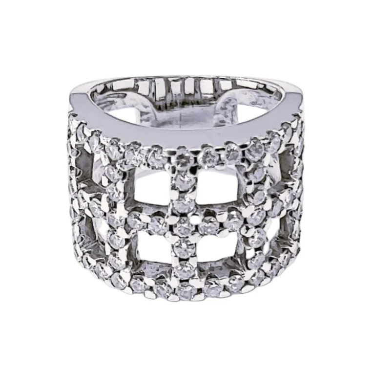 Bague Bandeau en or blanc et diamants - Image 6