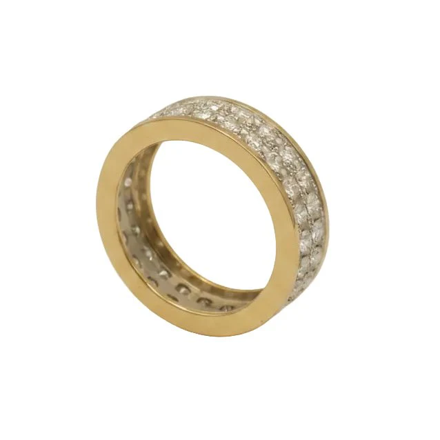 Bague Bandeau en or blanc, or jaune et diamants - Image 3