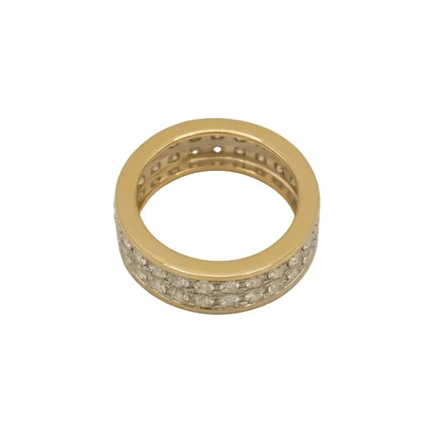 Bague Bandeau en or blanc, or jaune et diamants - Image 4