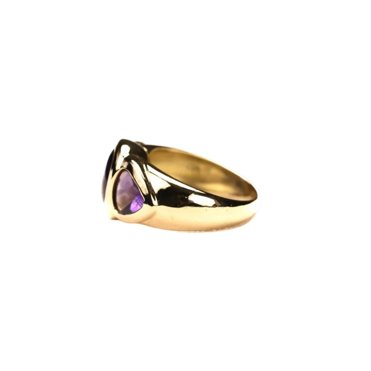Bague Bandeau en or jaune et améthystes - Image 3