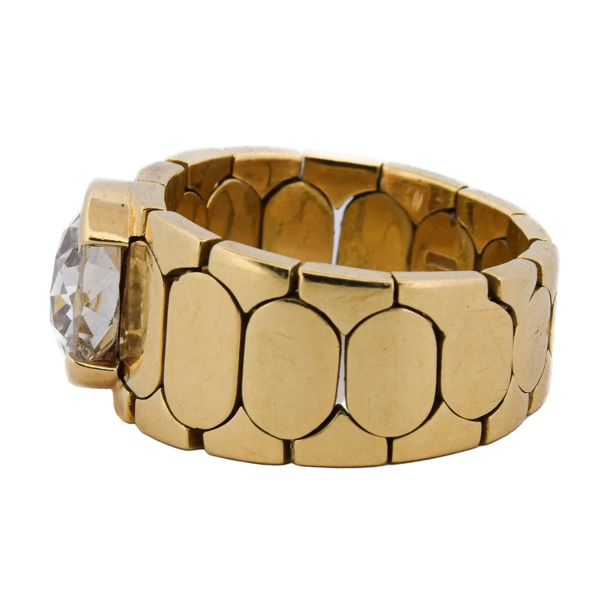 Bague Bandeau en or jaune et diamant - Image 4