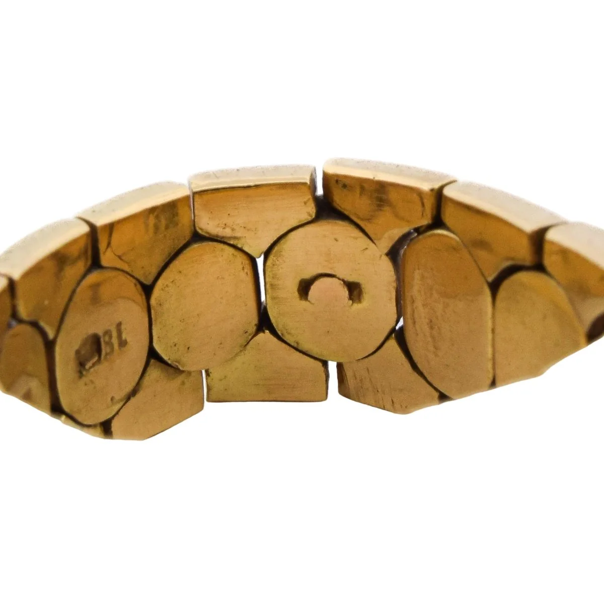 Bague Bandeau en or jaune et diamant - Image 9