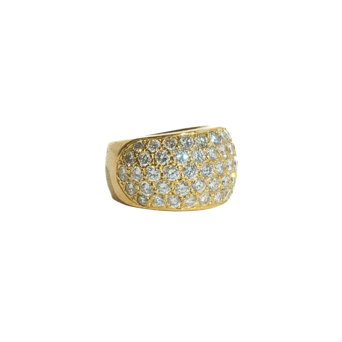 Bague Bandeau en or jaune et diamants - Image 3