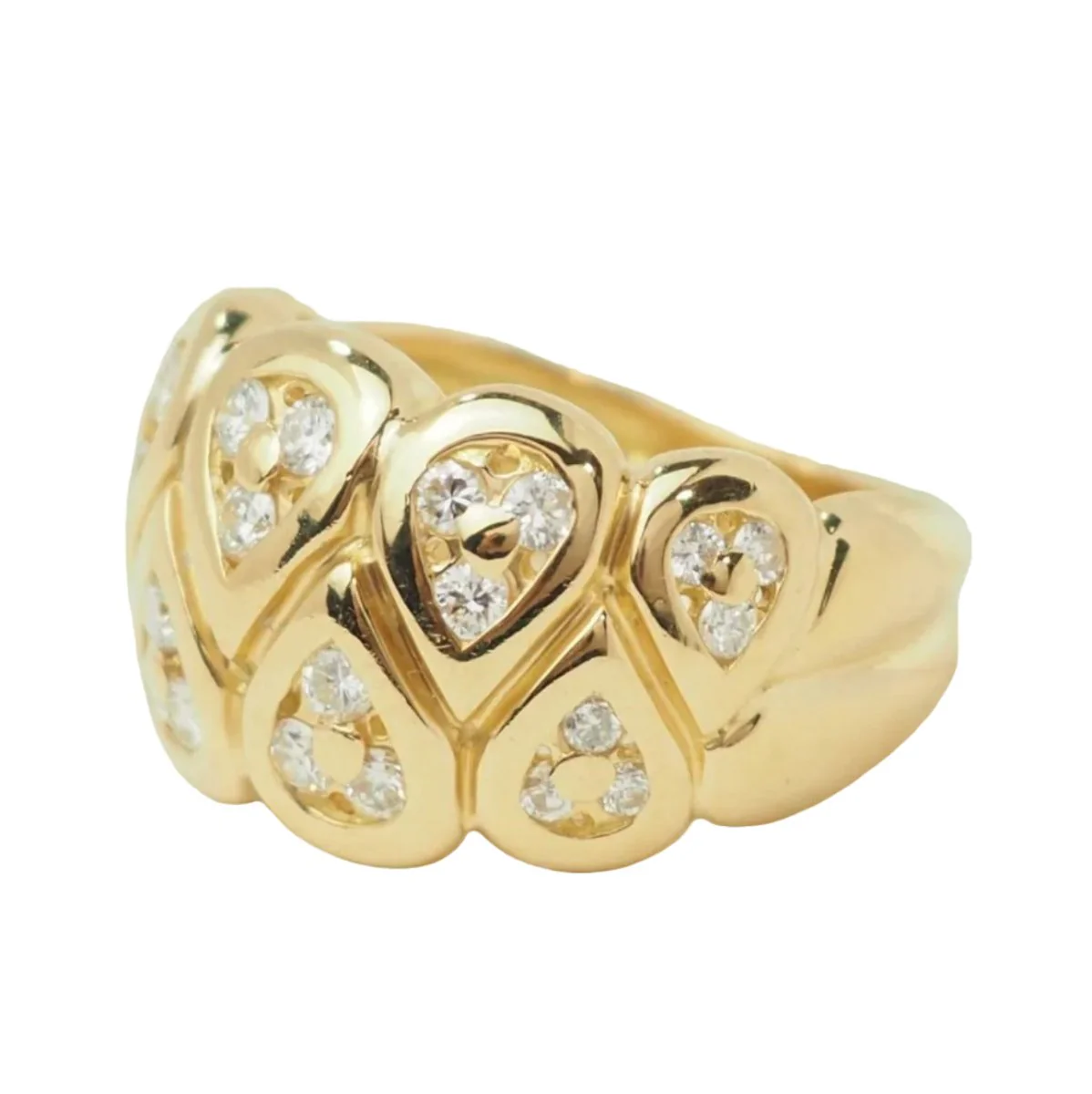 Bague Bandeau en or jaune et diamants - Image 10