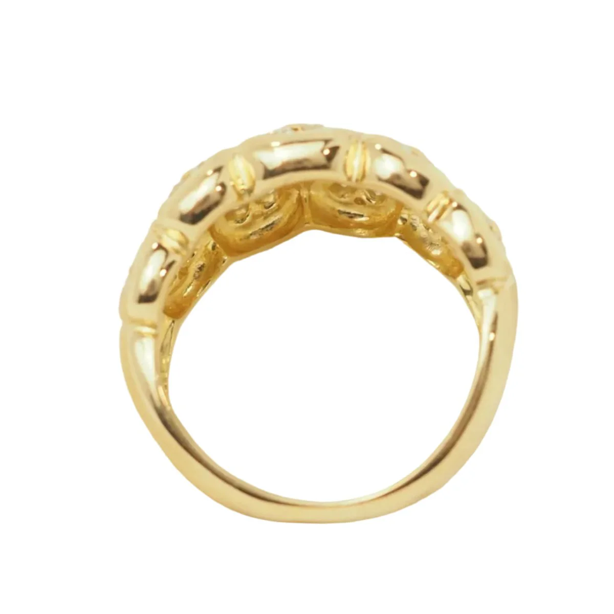 Bague Bandeau en or jaune et diamants - Image 11