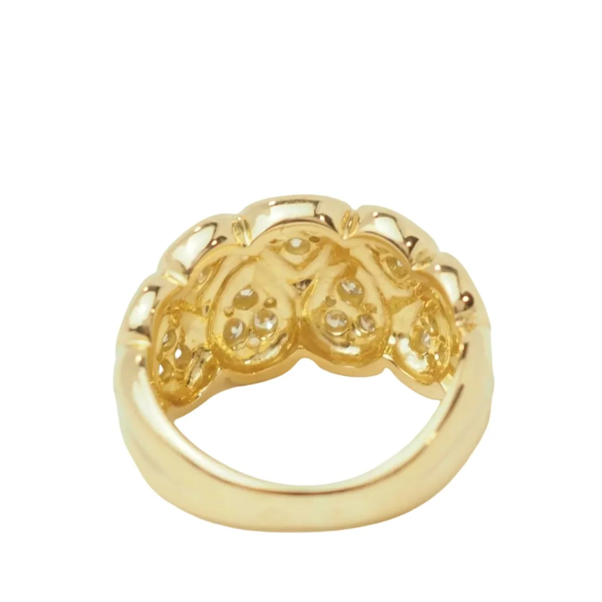 Bague Bandeau en or jaune et diamants - Image 12