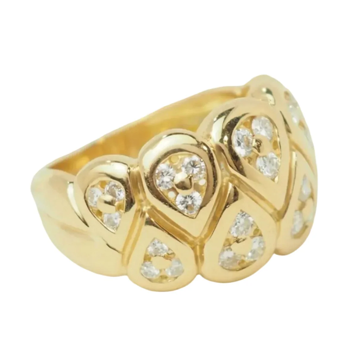 Bague Bandeau en or jaune et diamants - Image 14