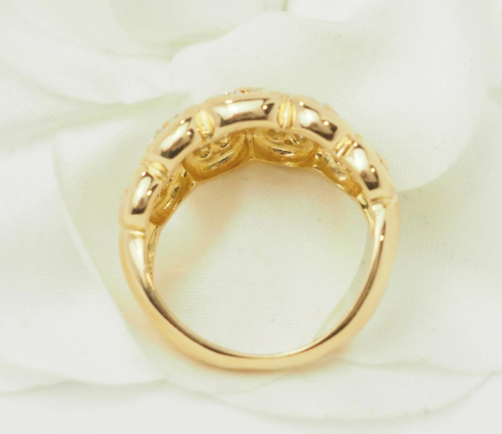 Bague Bandeau en or jaune et diamants - Image 6