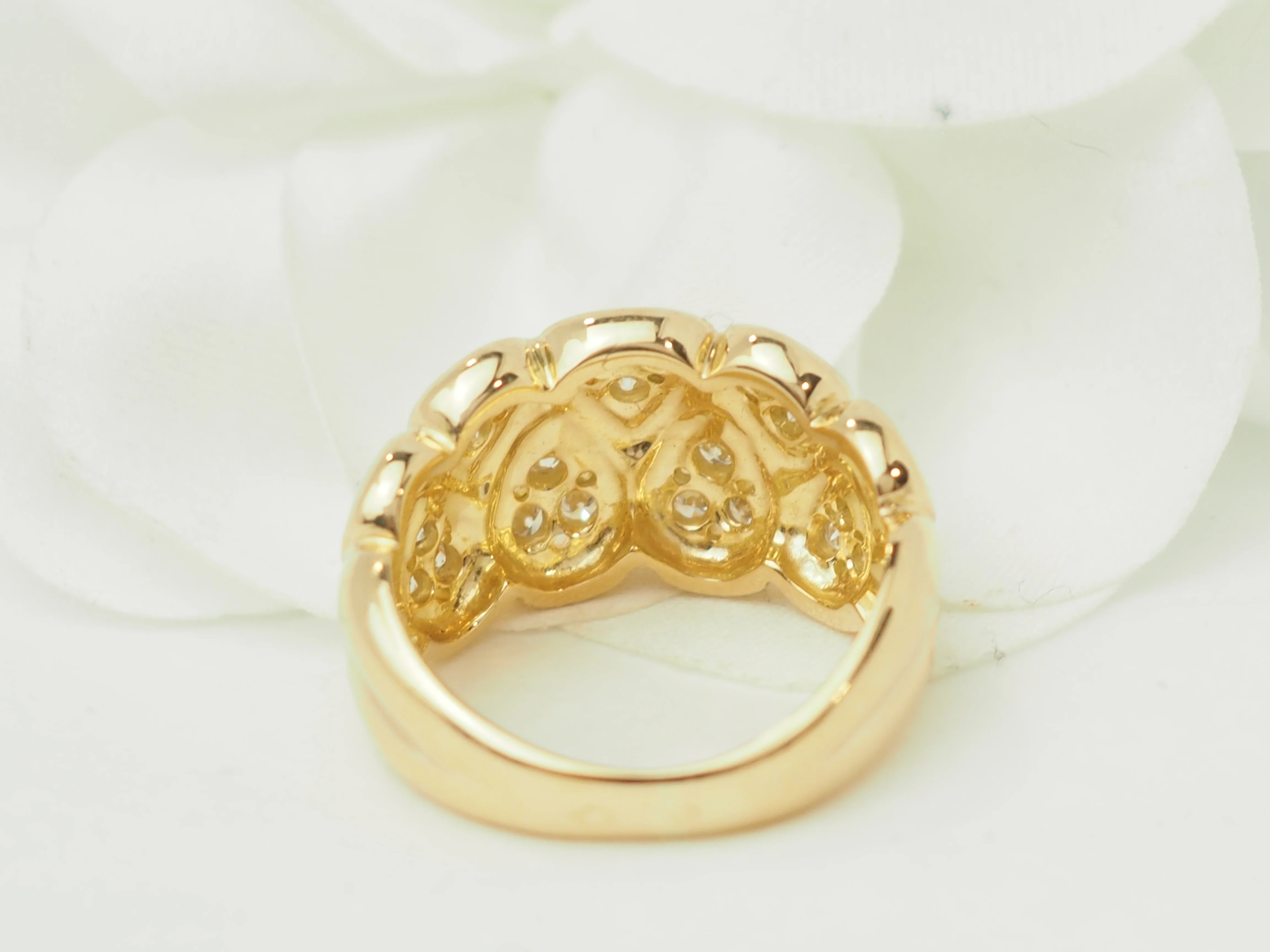 Bague Bandeau en or jaune et diamants - Image 7
