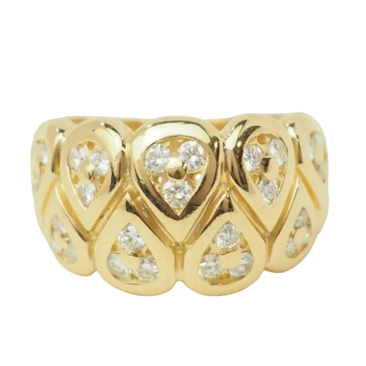 Bague Bandeau en or jaune et diamants - Image 8