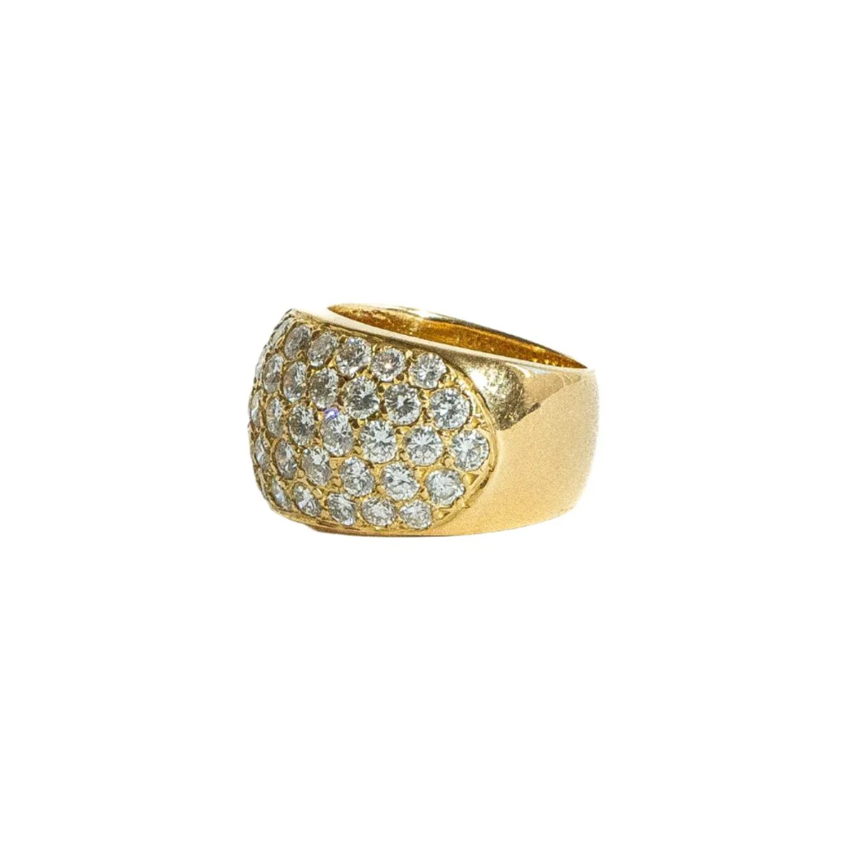 Bague Bandeau en or jaune et diamants - Image 4