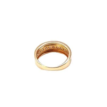 Bague Bandeau en or jaune et diamants - Image 5