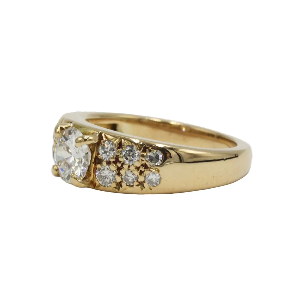 Bague Bandeau en or jaune et diamants - Image 2