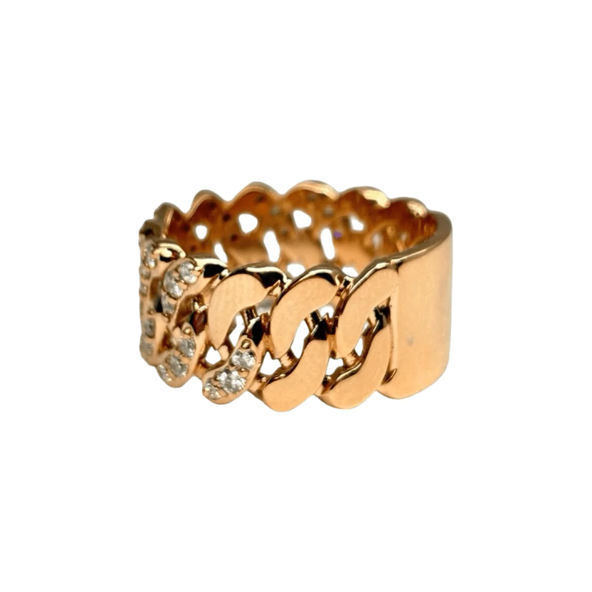 Bague Bandeau en or rose et diamants - Image 3