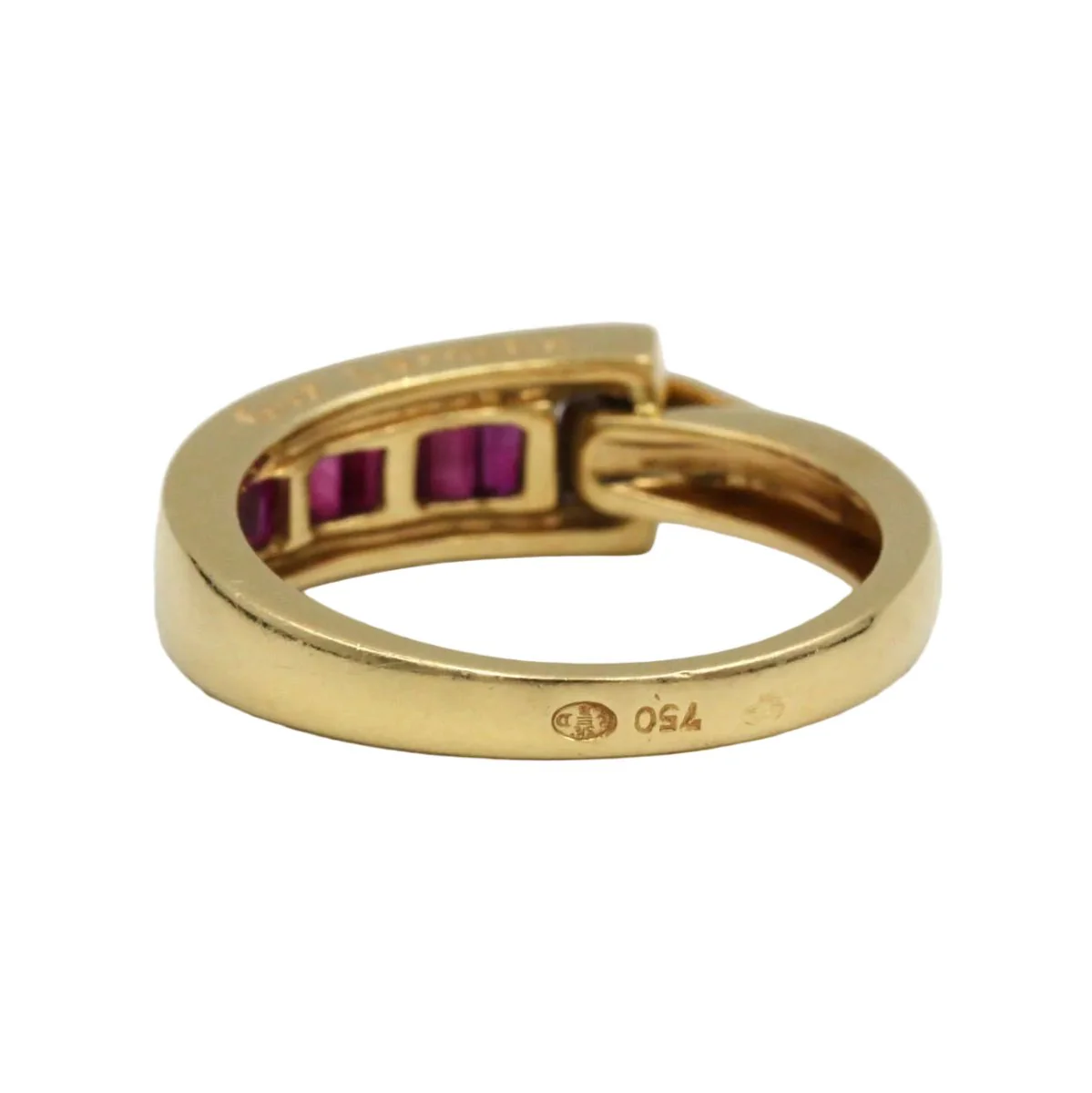 Bague Bandeau GUY LAROCHE en or jaune et rubis - Image 3