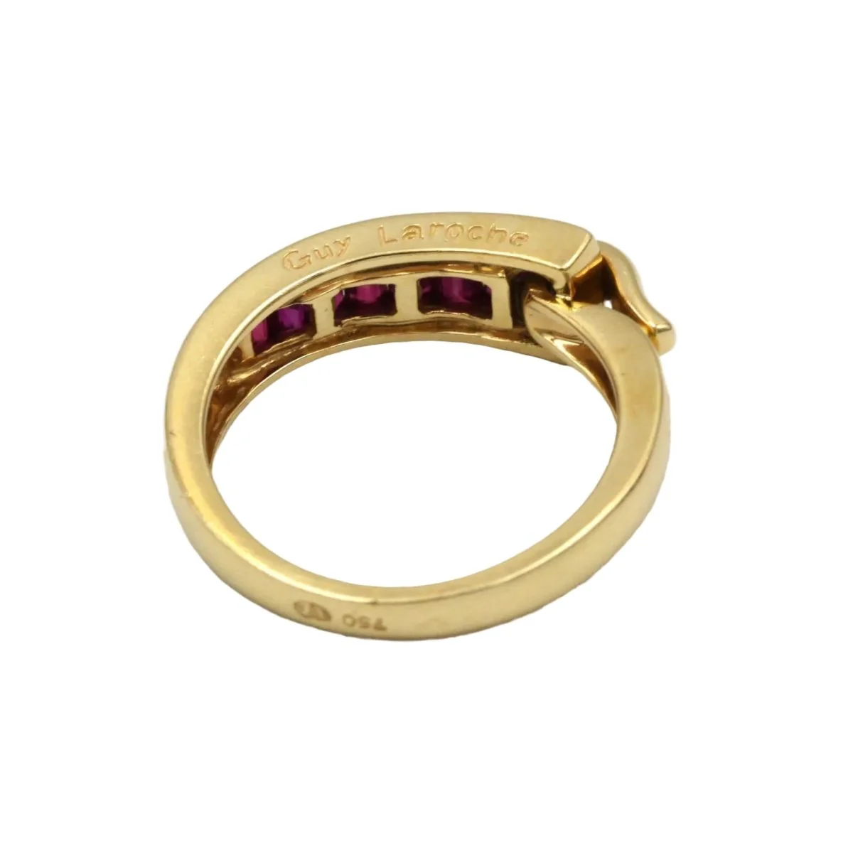 Bague Bandeau GUY LAROCHE en or jaune et rubis - Image 4