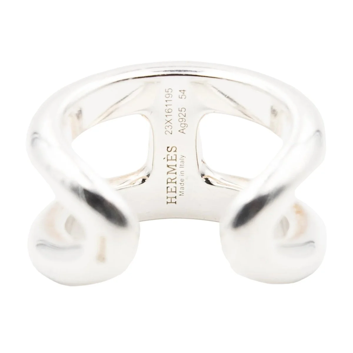 Bague Bandeau HERMÈS "Osmose" en argent - Image 4