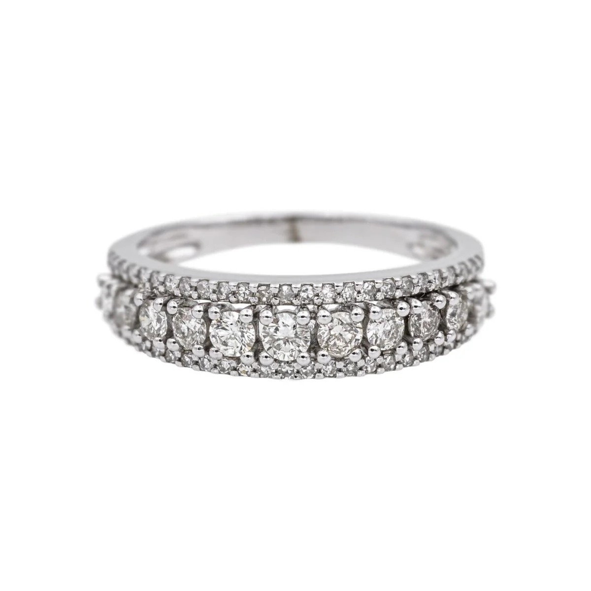 Bague Bandeau en or blanc et diamants