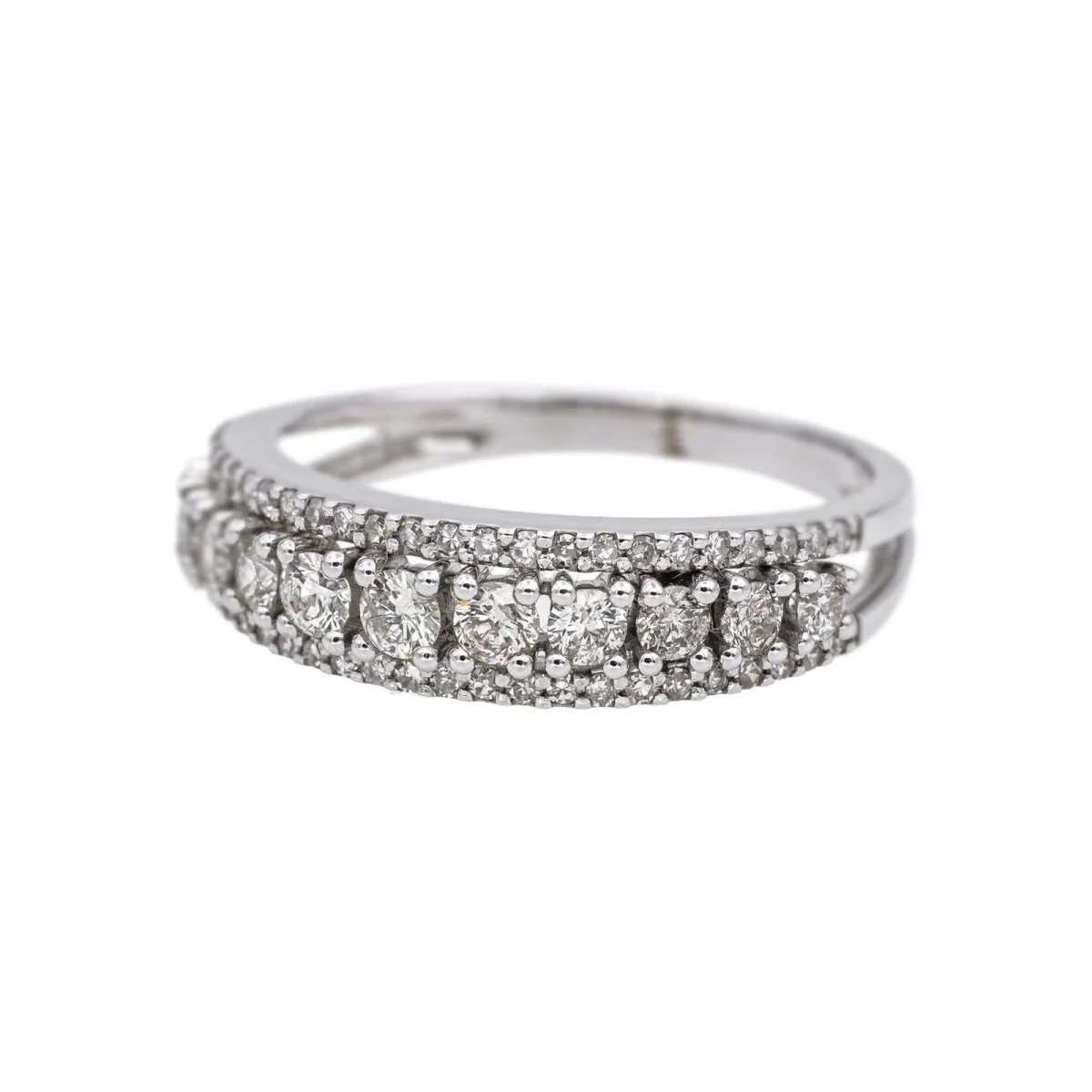 Bague Bandeau en or blanc et diamants - Image 3