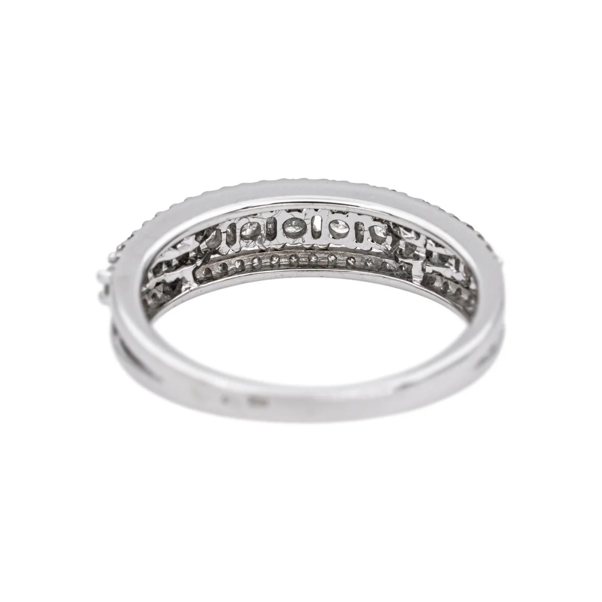 Bague Bandeau en or blanc et diamants - Image 5