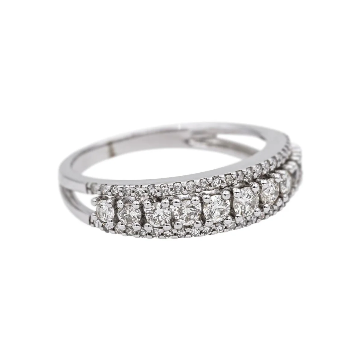 Bague Bandeau en or blanc et diamants - Image 6