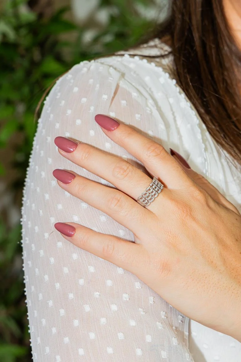 Bague Bandeau Or blanc Diamant - Image 2