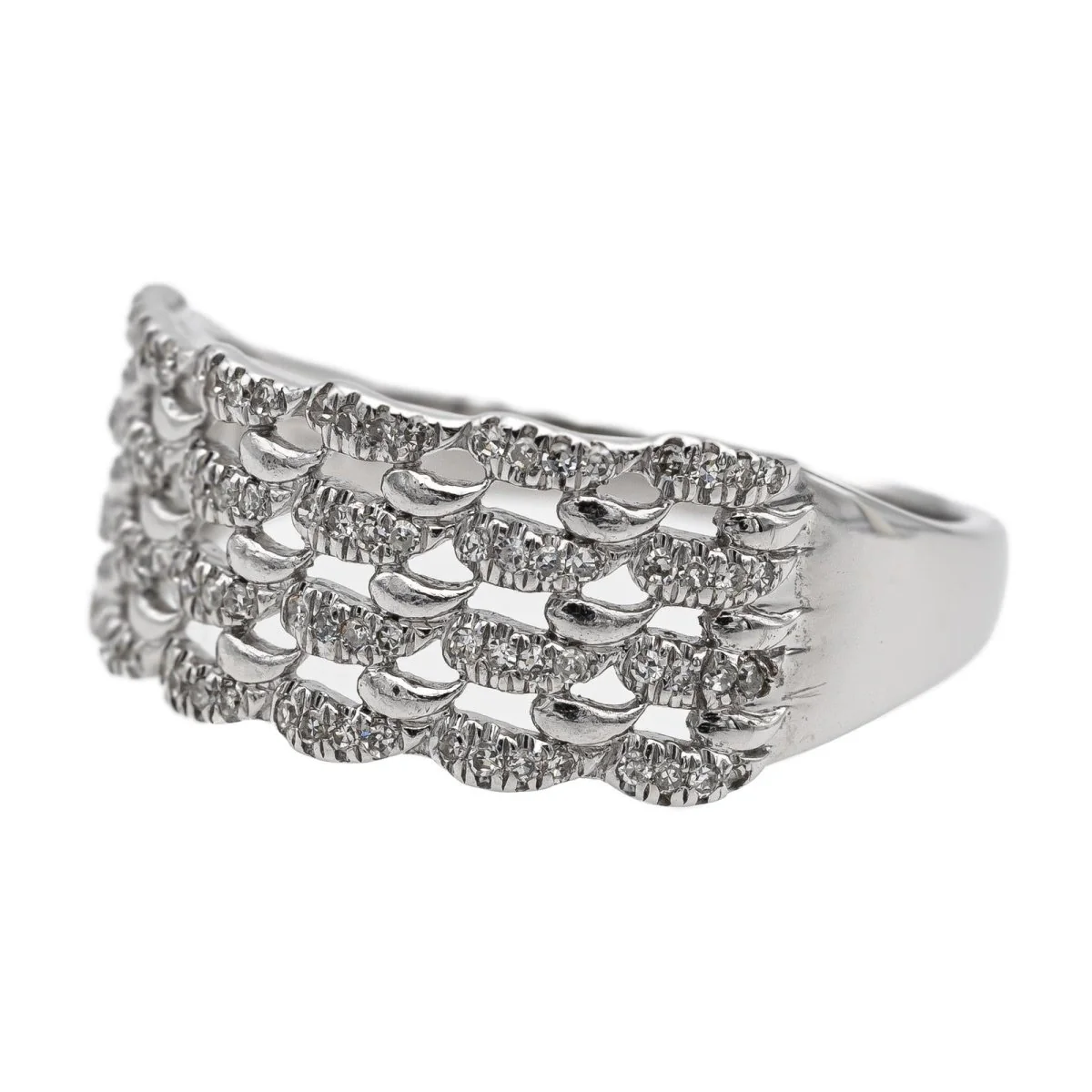 Bague Bandeau Or blanc Diamant - Image 3