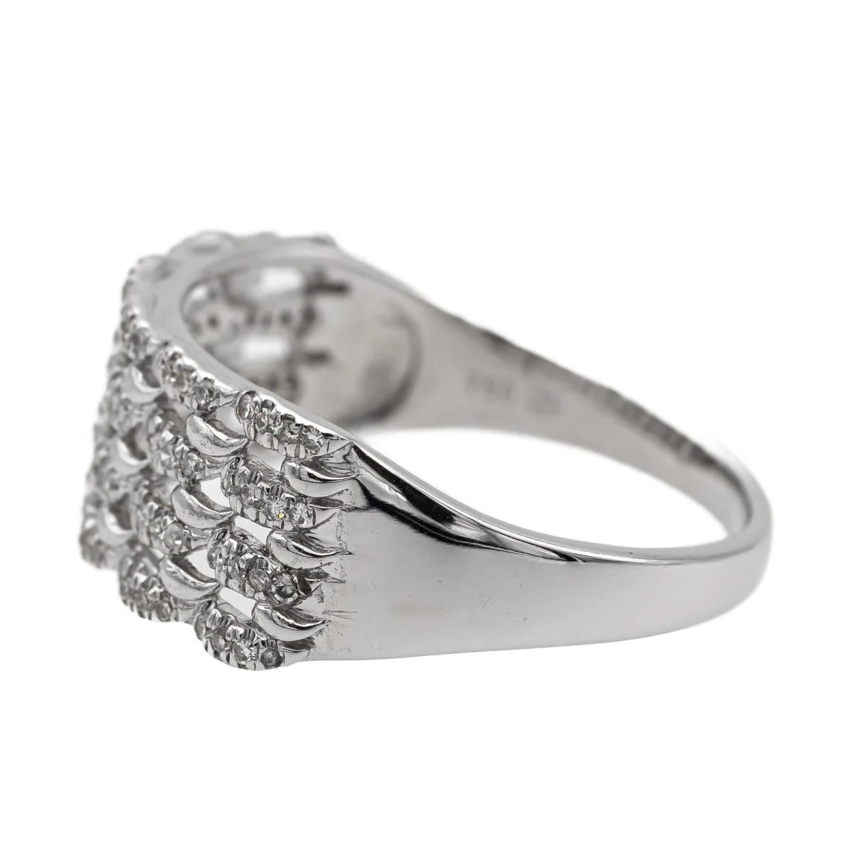 Bague Bandeau Or blanc Diamant - Image 4