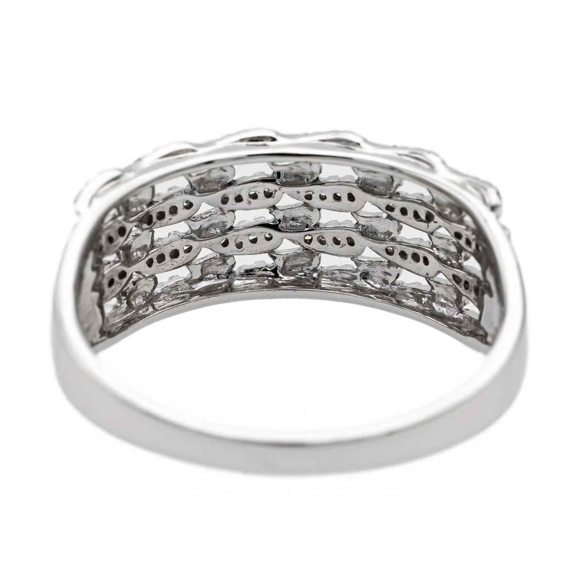Bague Bandeau Or blanc Diamant - Image 5