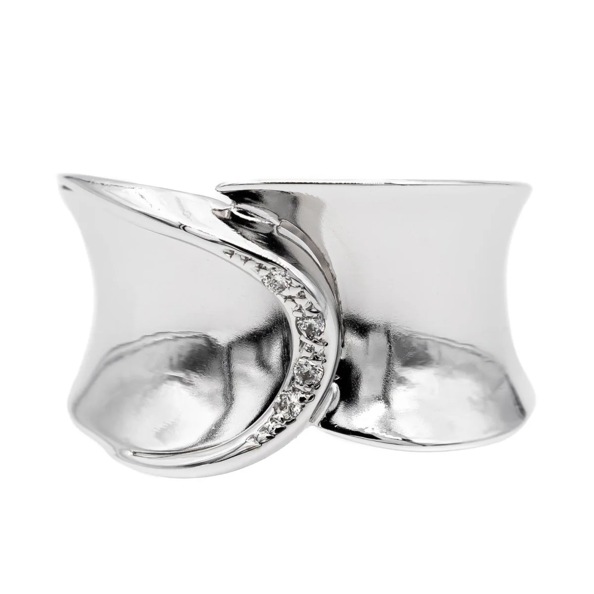 Bague Bandeau en or blanc et diamants