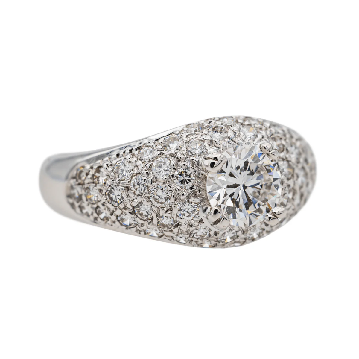 Bague Bandeau en or blanc et diamants - Image 5