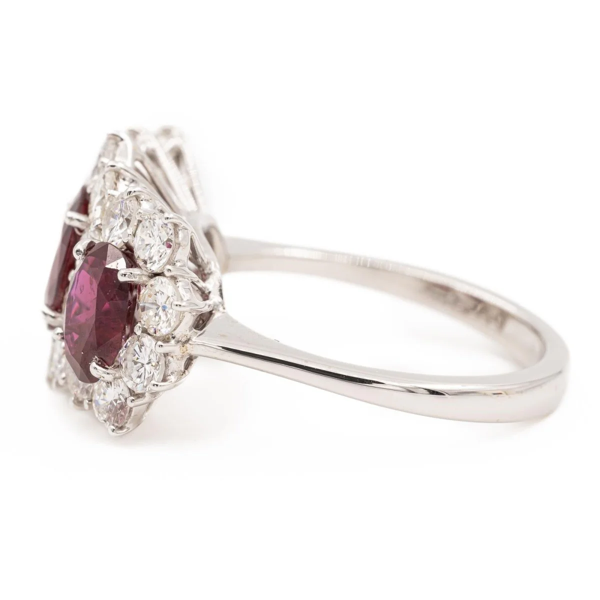 Bague Bandeau Or blanc Rubis - Image 4